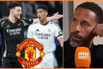 Declan Rice, Jude Bellingham and Rio Ferdinand