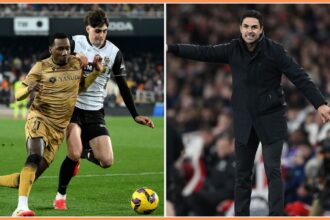 Javi Guerra and Mikel Arteta