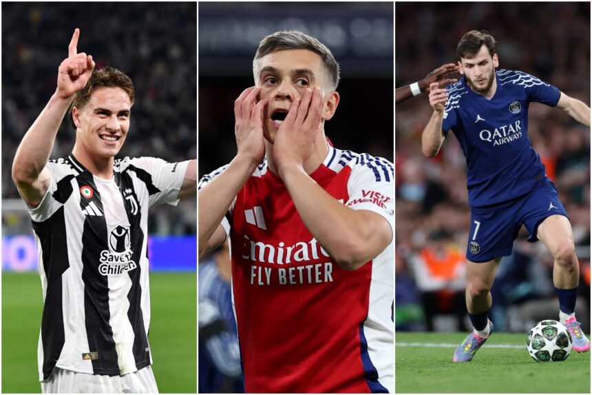 Kenan Yildiz, Leandro Trossard, and Khvicha Kvaratskhelia