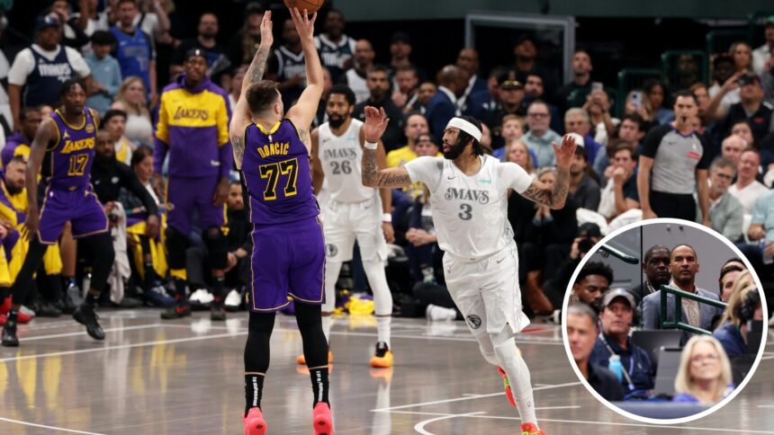 NBA fans claim Nico Harrison looks angry over Luka Doncic trade as Anthony Davis gets injured again, 'Guilt on his face...'