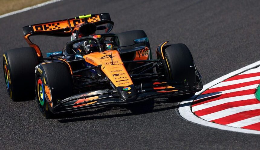 Norris completes McLaren practice sweep in Japan as grass fires again disrupt running