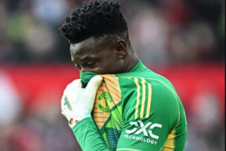 Man United keeper Andre Onana after howler vs Lyon