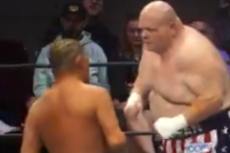 Watch: Butterbean Defies the Odds, Faces Suzuki in Gritty WrestleCon Main Event with Dan Severn as Ref
