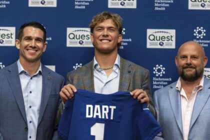 Jaxson Dart Embraces Leadership Role in Giants Rookie Minicamp