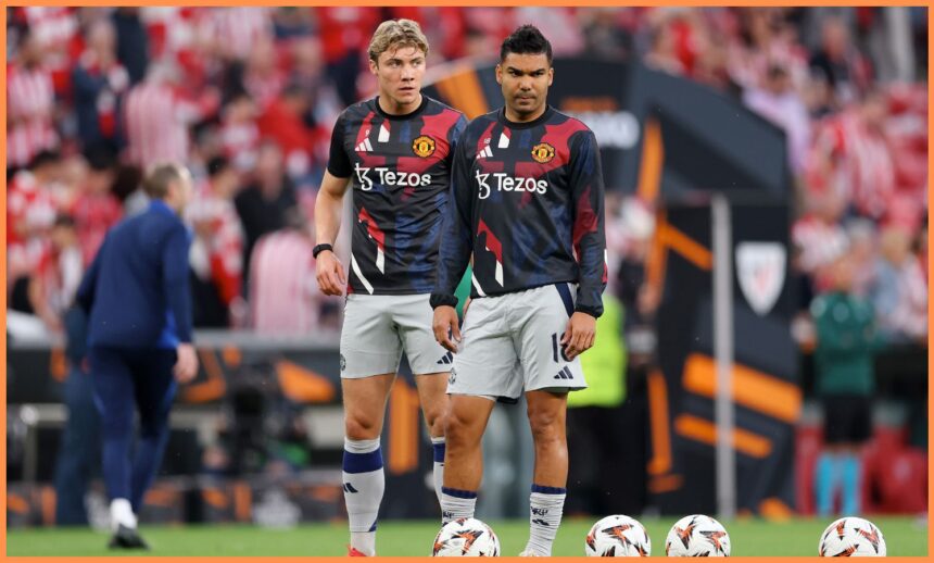 Casemiro and Rasmus Hojlund
