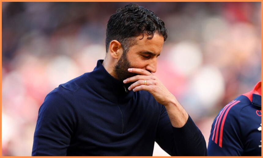 Ruben Amorim reacts during Man United