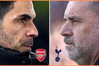 Mikel Arteta responds when asked if Arsenal or Tottenham have had a better season