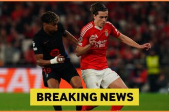 Alvaro Carreras in action for Benfica against Barcelona