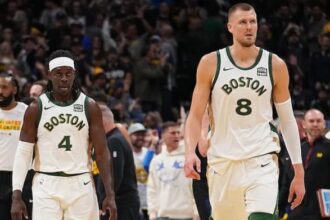 Kristaps Porzingis and Jrue Holiday pic