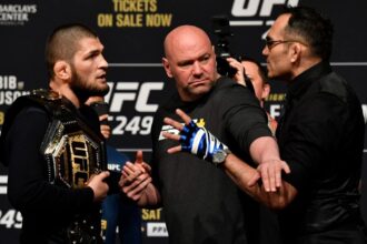 Khabib Nurmagomedov hits back at Tony Ferguson as rivalry reignites: 'Leave the sport for young fighters'