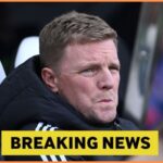 Eddie Howe in the Newcastle dugout