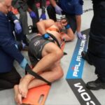 Alexandr Romanov Carried Off on a Stretcher After Suffering Brutal Low Blow - PFL 7 Highlights