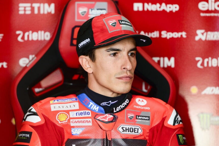 Battered Marc Marquez points out impact of gravel stones after Dutch MotoGP crashes