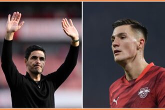 Mikel Arteta and Benjamin Sesko