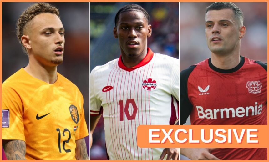 Noa Lang, Jonathan David and Granit Xhaka