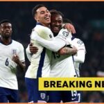 Morgan Rogers and Eberechi Eze celebrate with England