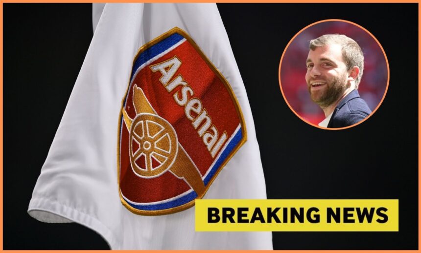 Arsenal corner flag and Fabrizio Romano
