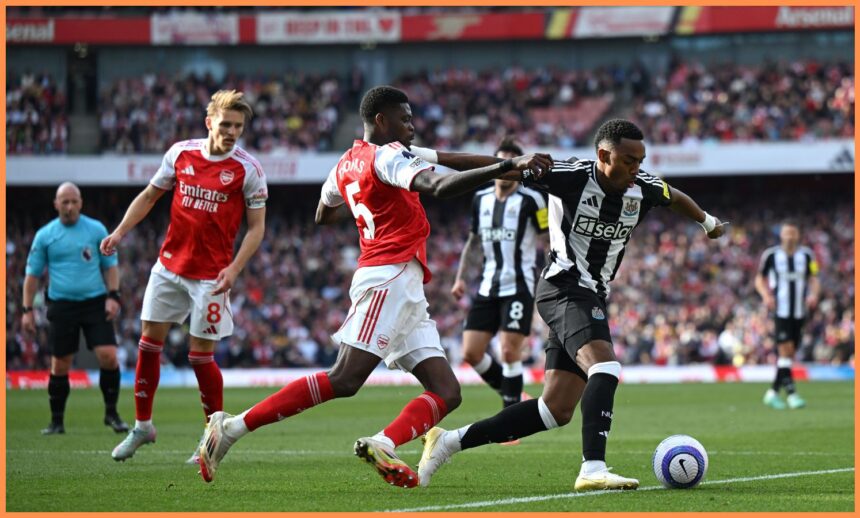 Thomas Partey in action for Arsenal against Newcastle