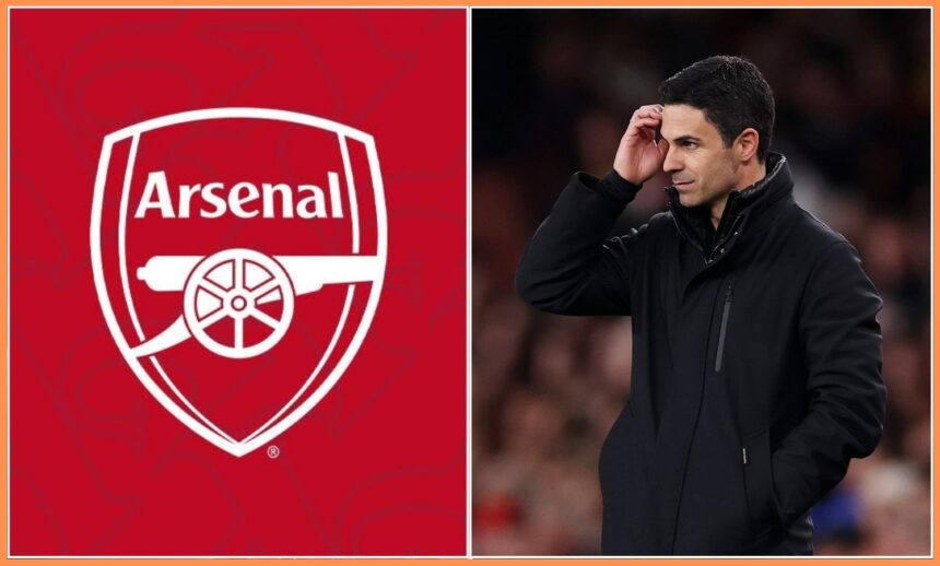 Arsenal manager Mikel Arteta looks on