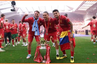 Liverpool players celebrating