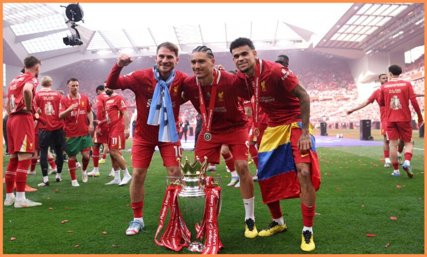 Liverpool players celebrating