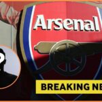 Arsenal FC logo and breaking news banner
