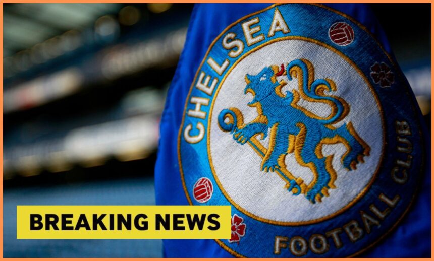 Chelsea logo on flag plus yellow