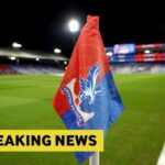 Crystal Palace corner flag and breaking news banner