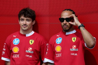 Lewis Hamilton and Charles Leclerc take £3m Ferrari supercar for spin