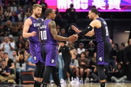 Sabonis DeRozan and LaVine pic