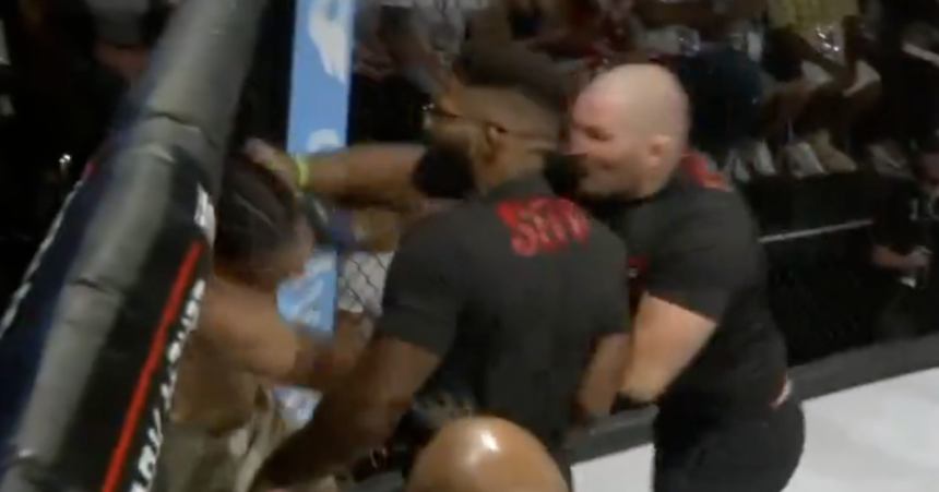 Sean Strickland storms the cage, punches fighter in face for taunting him at Tuff-N-Uff 145