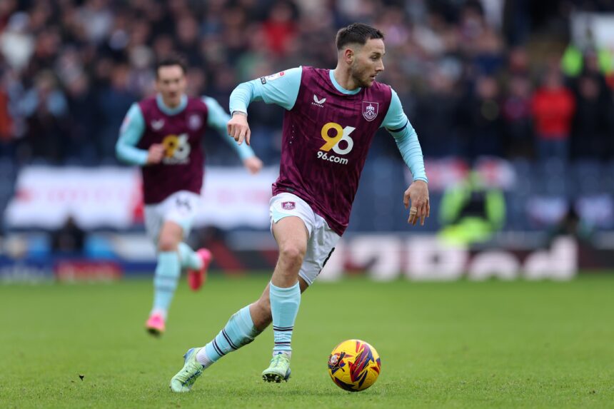 Josh Brownhill of Burnley during the match against Blackburn Rovers.