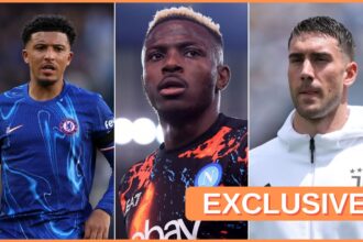 Jadon Sancho, Victor Osimhen and Dusan Vlahovic