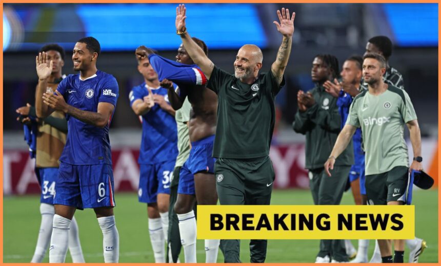 Chelsea manager Enzo Maresca celebrates