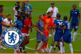 Video: PSG manager Luis Enrique grabs Chelsea by the throat during Club World Cup celebrations