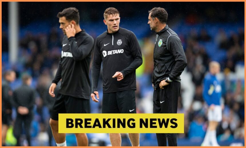 Viktor Gyokeres warming up with his Sporting teammates