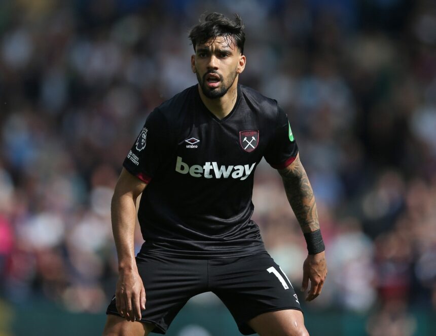Lucas Paqueta in action for West Ham against Brighton