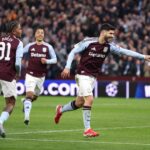 Marco Asensio celebrates scoring for Aston Villa vs Club Brugge