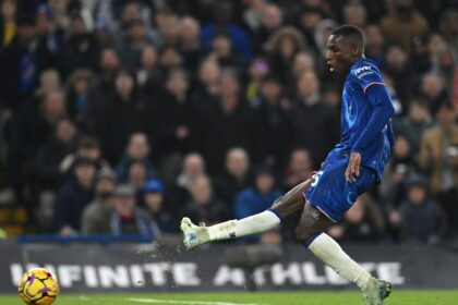 Nicolas Jackson of Chelsea shoots at goal