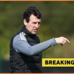 Unai Emery during an Aston Villa training session