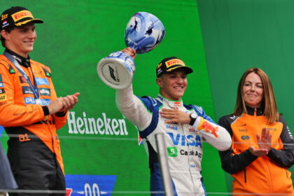 Another F1 driver has broken a trophy after celebrating on the podium!
