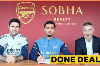 Ethan Nwaneri with Mikel Arteta and Andrea Berta