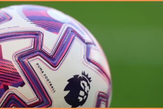 Premier League football close-up