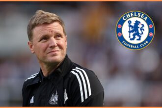 Eddie Howe looks on during Newcastle