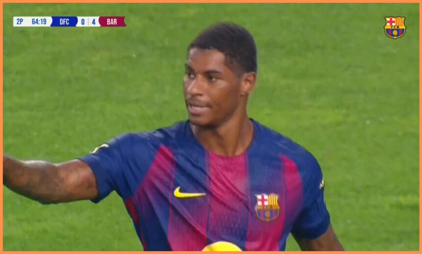 Video: Man United loanee Marcus Rashford scores first Barcelona goal