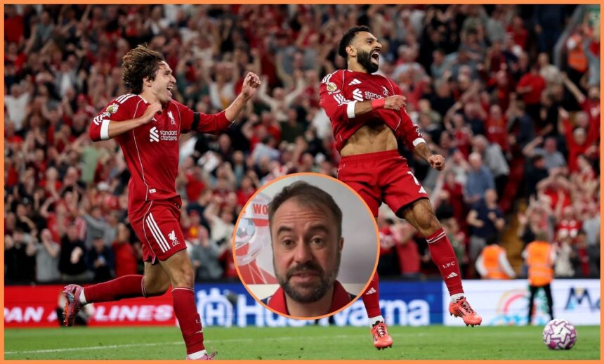 Federico Chiesa and Mohamed Salah celebrate for Liverpool