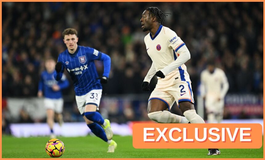 Axel Disasi in action for Chelsea against Ipswich last season