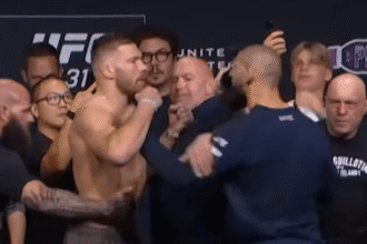 Dricus du Plessis and Khamzat Chimaev get physical at final faceoff ahead of UFC 319