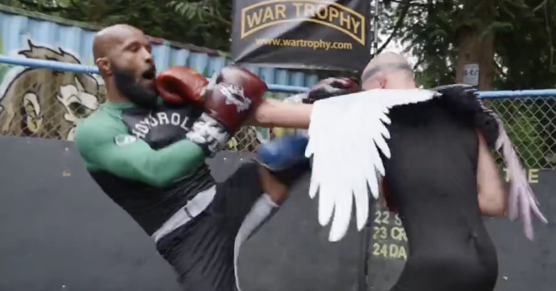 ‘It just f*cking pissed me off’: Watch Demetrious Johnson lose temper, drop Streetbeefs fighter with head kick