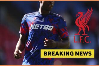 Marc Guehi warming up for Crystal Palace, plus